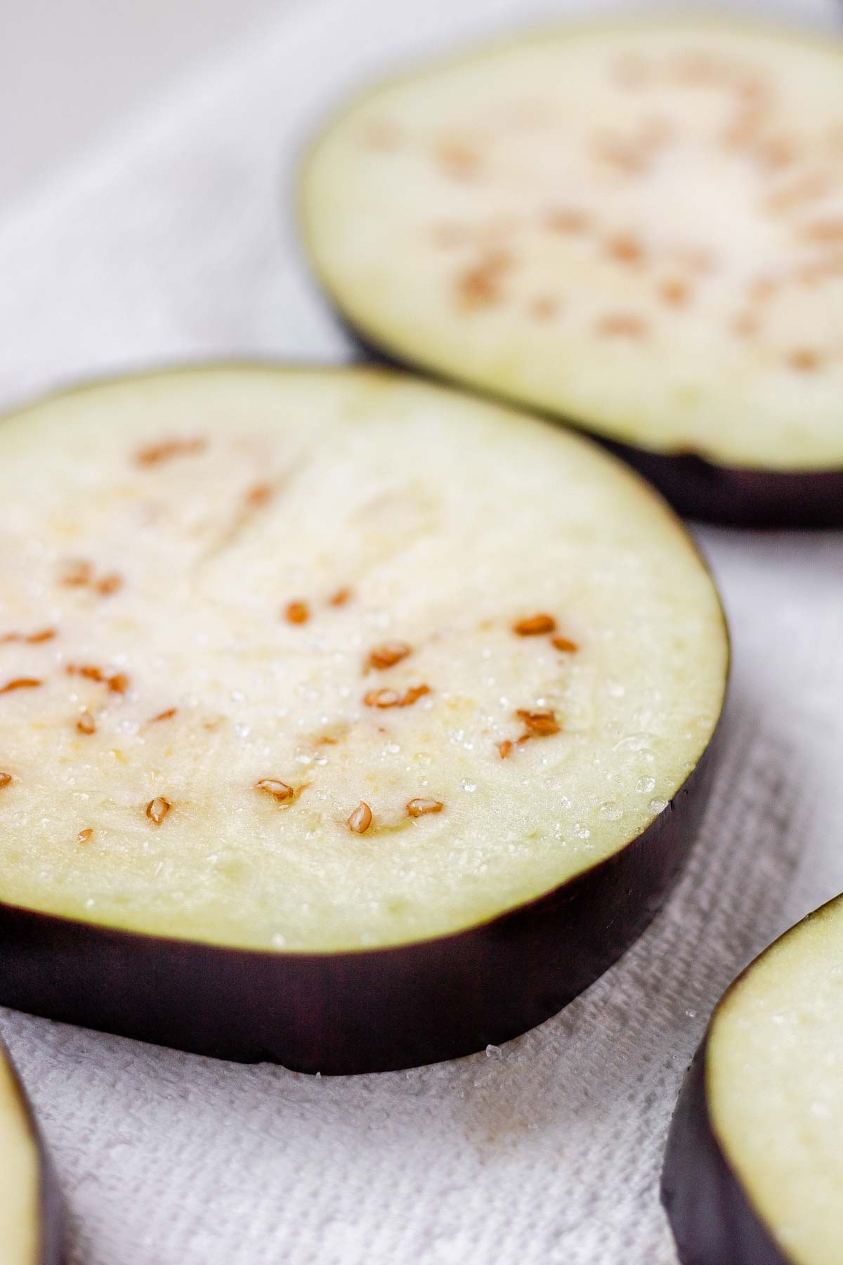 Slices of eggplant.