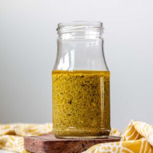 Salad dressing in a jar.