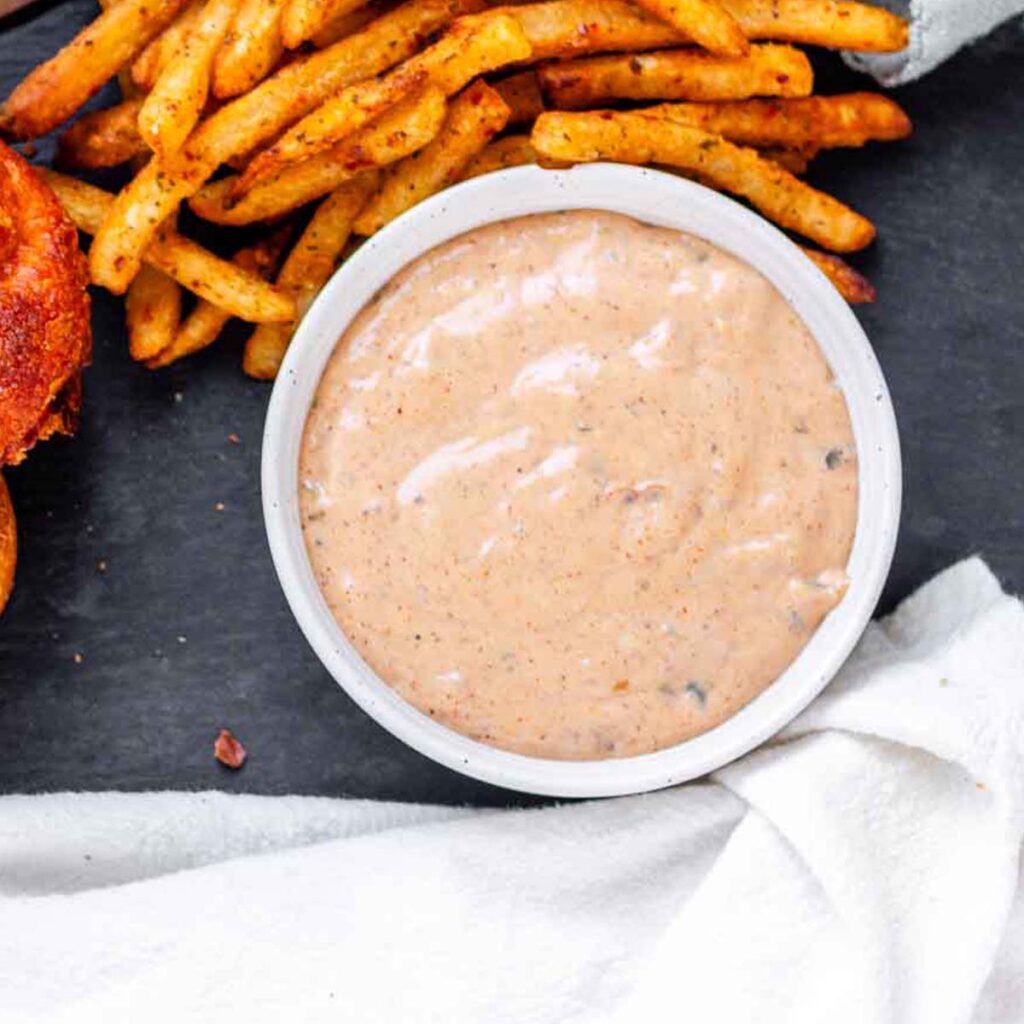 Burger sauce in a bowl.