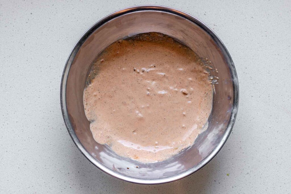 Sauce in a bowl.
